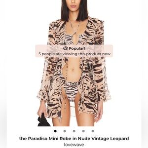 Lovewave Nude Vintage Leopard Swim Coverup Robe